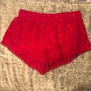 Flowy red shorts